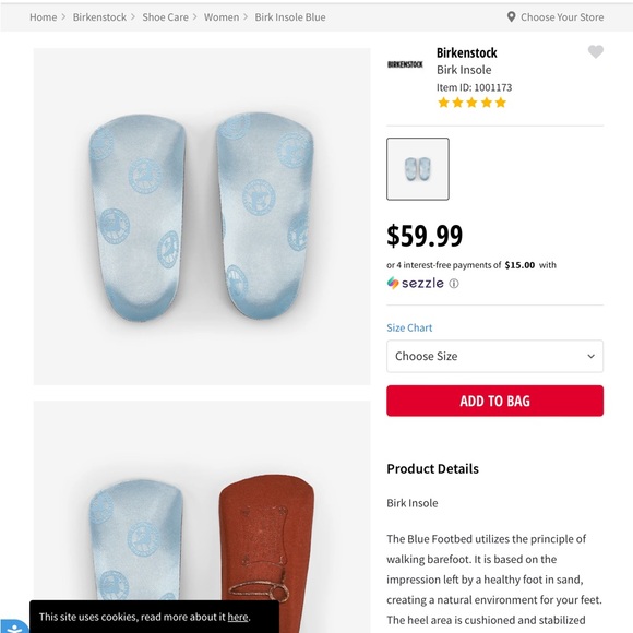 The blue footbed - Birkenstock. 33/210 - Picture 2 of 3